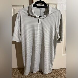 Nike Dri-FIT Tiger Woods Golf Polo Shirt Gray Stripe Size M